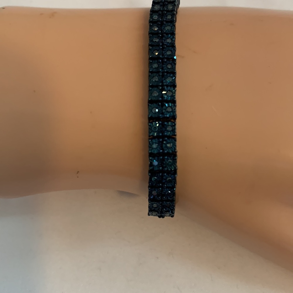 BLUE DIAMOND BRACELET, BOLO,  (HPHT), SIZE 4-9.50” LONG